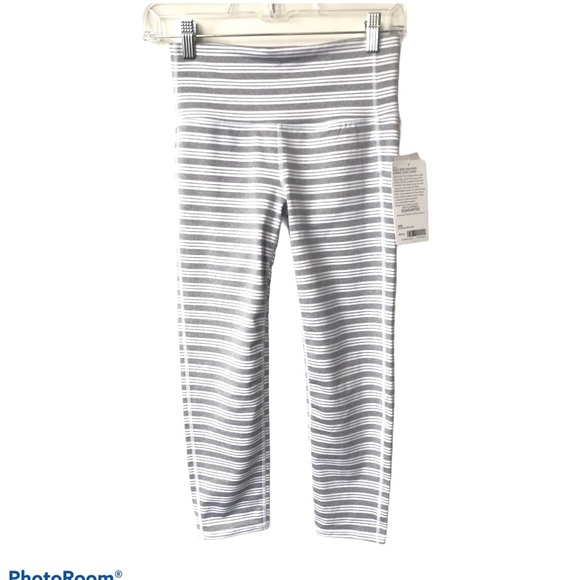 NWT Athleta Heather  horizontal High Rise Striped Leggings XS white stripe new - Picture 2 of 5